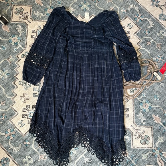 Akemi + Kin Plaid Long Sleeve Midi with Belt - Picture 4 of 7